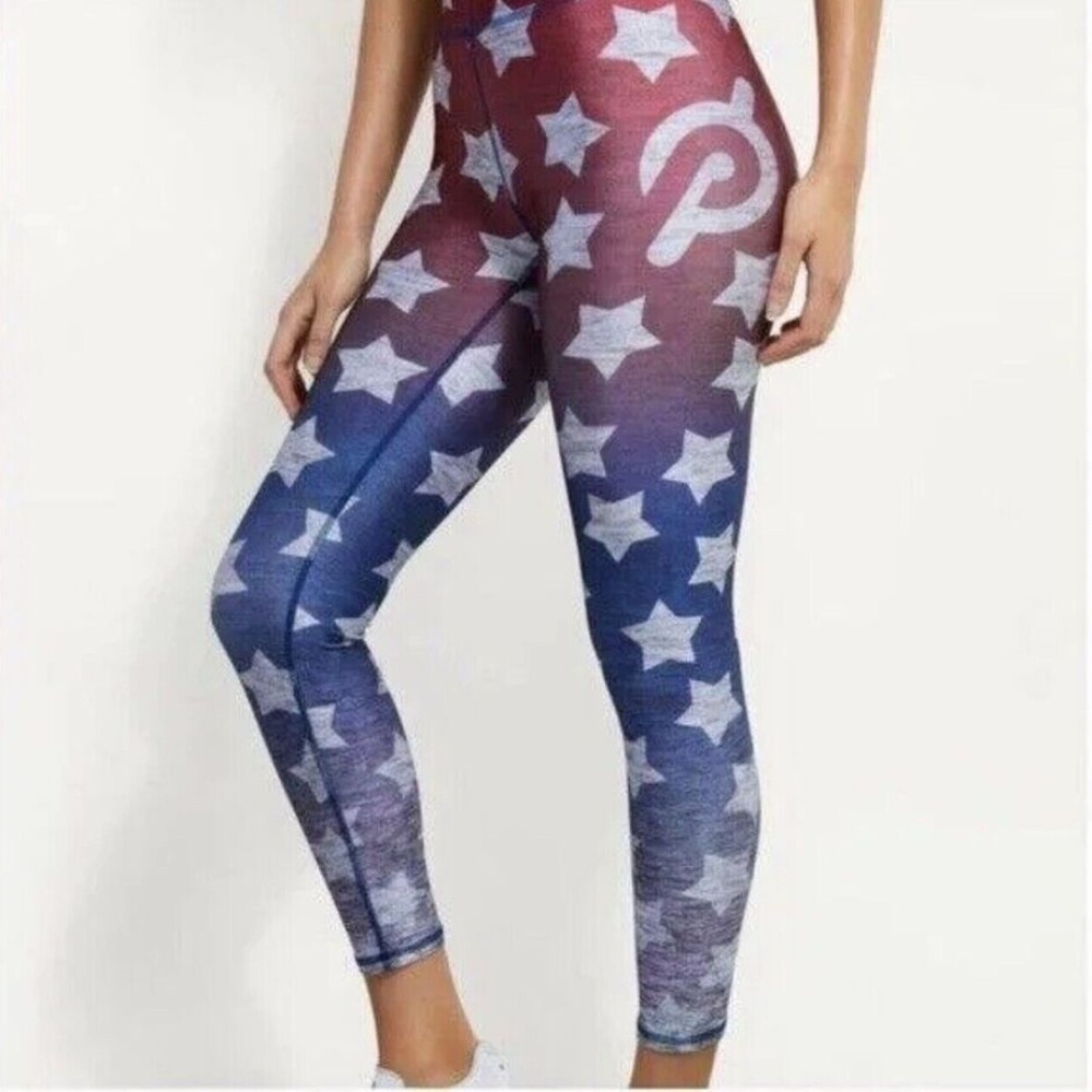 Peloton X Terez Star Print Ombre Leggings Size Small 4th of July Leggings